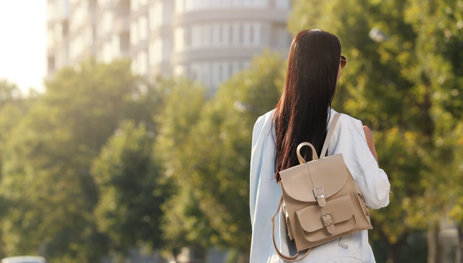 Girl with backpack